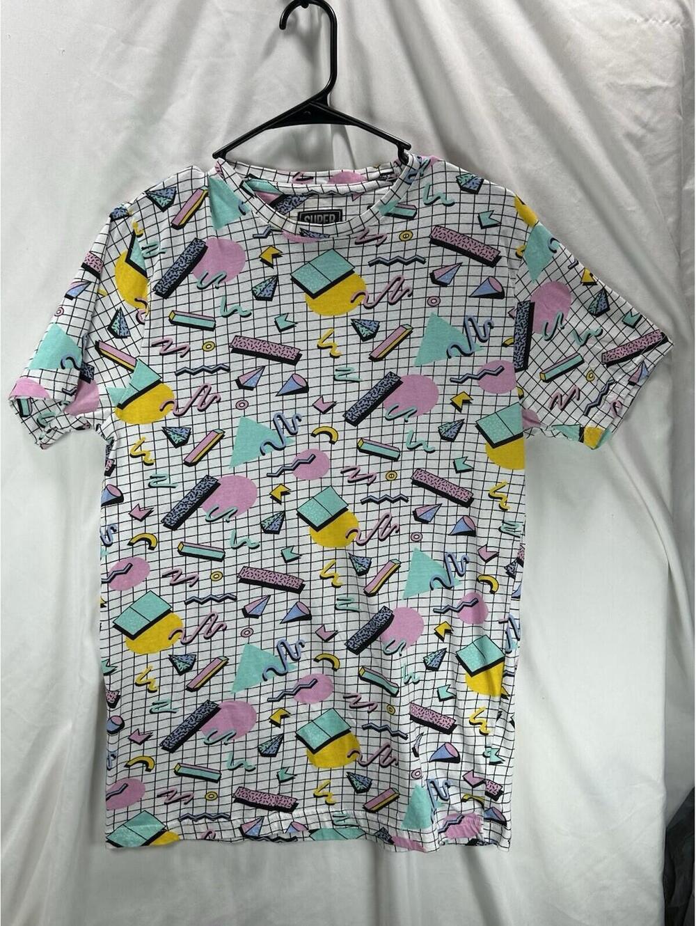 Vintage Super Massive T Shirt Men’s Size M Retro Look Colorful 80’s Geometric